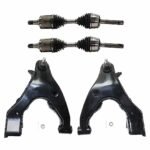 JC Whitney 12-Piece Kit Front Axle Assembly, Four Wheel Drive, Includes Brake Discs, Brake Pad Sets, and Control Arms