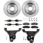JC Whitney 8-Piece Kit Front, Driver and Passenger Side Axle Assembly, includes (2) Axle Assembly, (2) Brake Disc, (1) Brake Pad Set, and (2) Control Arm, 4WD, 4.0L Engine