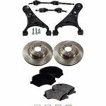 JC Whitney 8-Piece Kit Front Axle Assembly with Brake Discs, Brake Pad Set, and Control Arms