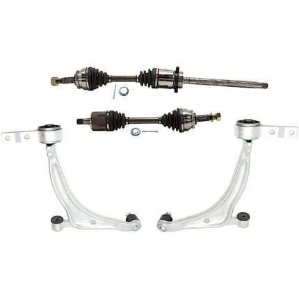 JC Whitney 8-Piece Kit Front, Driver and Passenger Side Axle Assembly, FWD, Automatic Transmission, Includes Brake Discs, Brake Pad Sets, and Control Arms