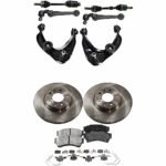 JC Whitney 10-Piece Kit Front Axle Assembly with Brake Discs, Brake Pad Sets, and Control Arms