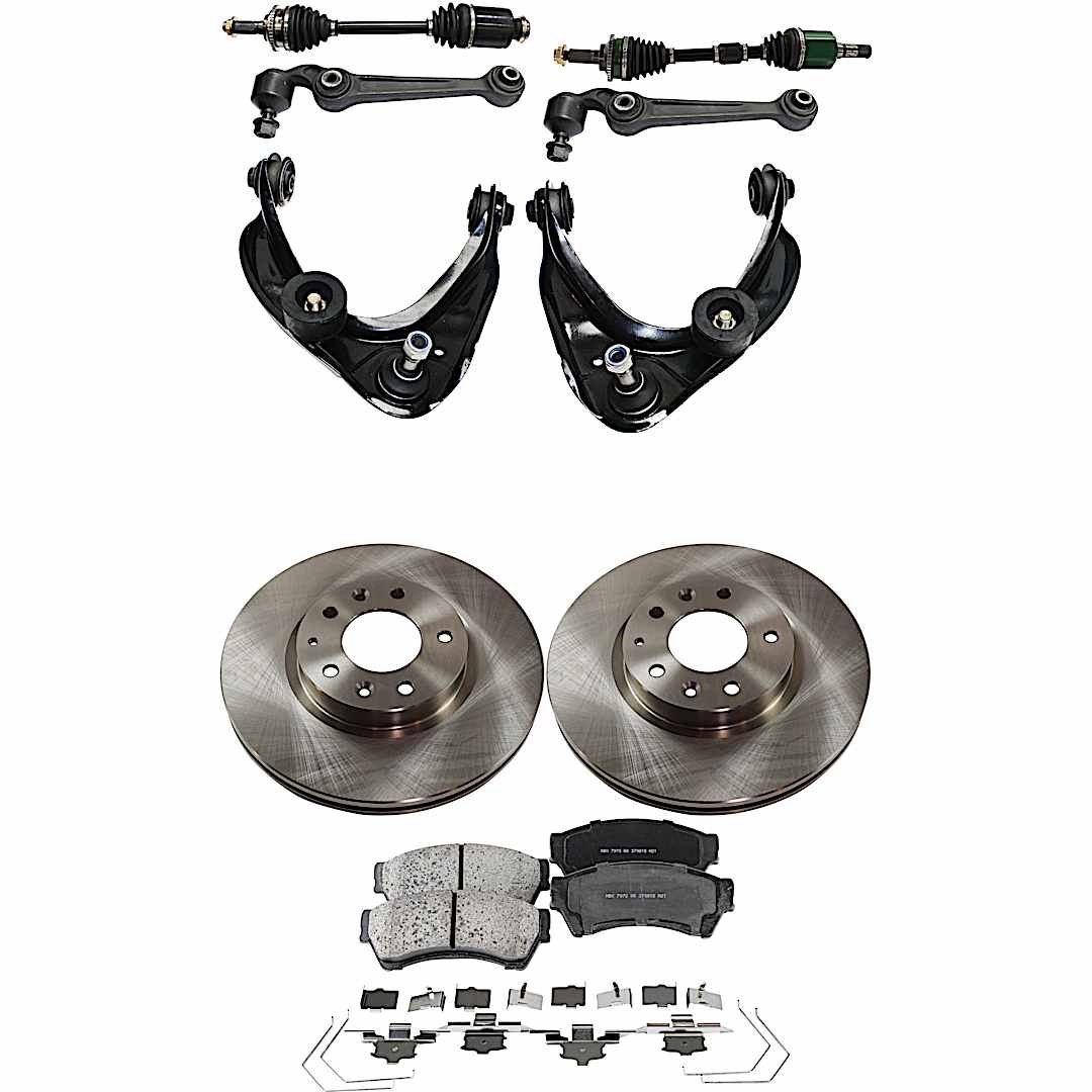 kit-j052722-208_1.jpg JC Whitney 10-Piece Kit Front Axle Assembly with Brake Discs, Brake Pad Sets, and Control Arms - Image 1