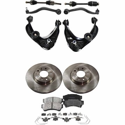 JC Whitney 10-Piece Kit Front Axle Assembly, Automatic Transmission, Includes Brake Discs, Brake Pad Sets, and Control Arms