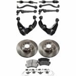 JC Whitney 12-Piece Kit Front Axle Assembly with Brake Discs, Brake Pad Sets, and Control Arms, Automatic Transmission