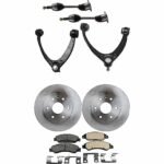 JC Whitney 8-Piece Kit Front, Driver and Passenger Side Axle Assembly, Four Wheel Drive, Includes Brake Discs, Brake Pad Sets, and Control Arms