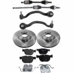 JC Whitney 8-Piece Kit Front Axle Assembly, All Wheel Drive, Includes Brake Discs, Brake Pad Sets, and Control Arms