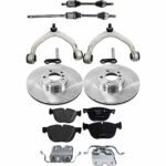 JC Whitney 10-Piece Kit Front Axle Assembly, All Wheel Drive, Rear Arm to Knuckle, Includes Brake Discs, Brake Pad Sets, and Control Arms