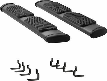 Luverne 277088-400922 Regal 7 in. Series Running Boards, Powdercoated Textured Black Non-Powered Stainless Steel Set of 2
