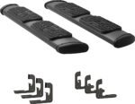 Luverne 277088-401443 Regal 7 in. Series Running Boards, Powdercoated Textured Black Non-Powered Stainless Steel Set of 2