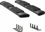 Luverne 277088-409922 Regal 7 in. Series Running Boards, Powdercoated Textured Black Non-Powered Stainless Steel Set of 2