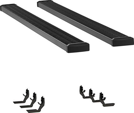 Luverne 415078-401632 Running Boards, Powdercoated Textured Black, Aluminum, Extended Cab Pickup, 7 in. Grip Step Series