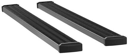 Luverne 415088-401445 7 in. Grip Step Series Running Boards, Powdercoated Textured Black Non-Powered Aluminum Set of 2