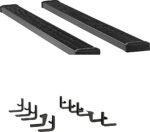 Luverne 415098-401475 7 in. Grip Step Series Running Boards, Powdercoated Textured Black Non-Powered Aluminum Set of 2