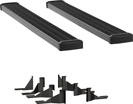 Luverne 415102-401339 Running Boards, Powdercoated Textured Black, Aluminum, 76.3 in. Bed, Crew Cab Pickup, 7 in. Grip Step Series