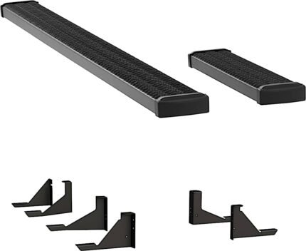 Luverne 415110-401347 Running Boards, Powdercoated Textured Black, Aluminum, 36 in. and 114 in. Length, 155.0 in. Wheelbase, For Long/Short Models, 7 in. Grip Step Series