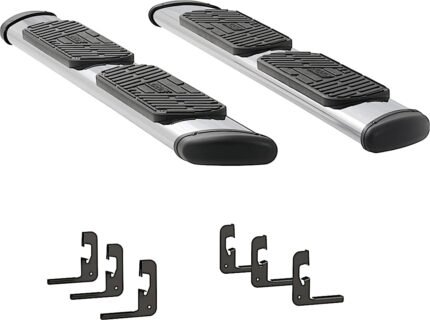 Luverne 477078-400713 Regal 7 in. Series Running Boards, Polished Non-Powered Stainless Steel Set of 2