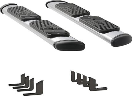 Luverne 477078-400752 Regal 7 in. Series Running Boards, Polished Non-Powered Stainless Steel Set of 2