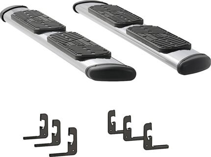 Luverne 477078-401443 Regal 7 in. Series Running Boards, Polished Non-Powered Stainless Steel Set of 2