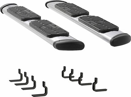 Luverne 477088-400922 Regal 7 in. Series Running Boards, Polished Non-Powered Stainless Steel Set of 2