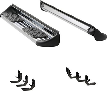 Luverne 481033-571632 Side Entry 7 in. Series Running Boards, Polished Non-Powered Stainless Steel Set of 2