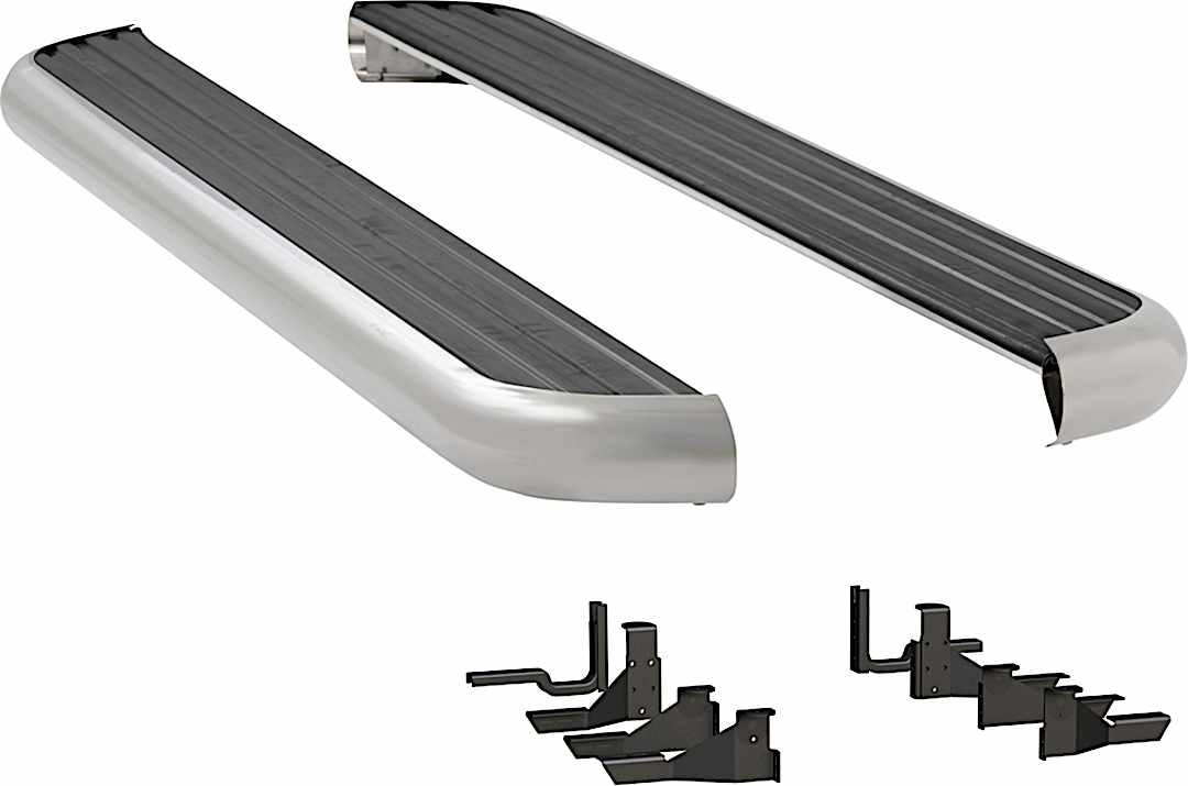 luv575078571117_1.jpg Luverne 575078-571117 Running Boards, with Polished Stainless Steel Trim, 78.0/78.7/78.9 in. Bed, Standard Cab Pickup, 6 1/2 in. MegaStep Series - Image 1