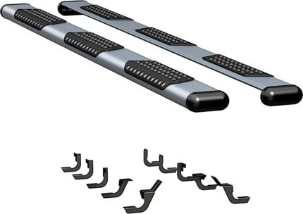 Luverne 583098-570125 Running Boards, Powdercoated Silver, Aluminum, 98 in. Length, For Long Models, O-Mega II 6 in. Series