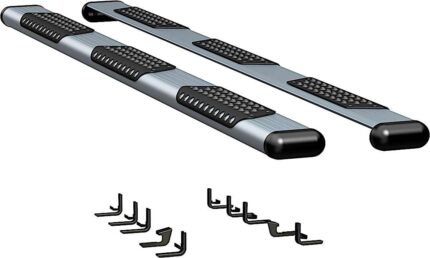 Luverne 583098-571475 O-Mega II 6 in. Series Running Boards, Powdercoated Silver Non-Powered Aluminum Set of 2