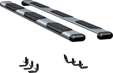 Luverne 583098-571632 O-Mega II 6 in. Series Running Boards, Powdercoated Silver Non-Powered Aluminum Set of 2
