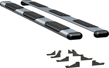 Luverne 583114-570237 Running Boards, Powdercoated Silver, Aluminum, 98.3 in. Bed, Extended Crew Cab Pickup, O-Mega II 6 in. Series