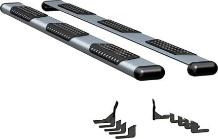 Luverne 583114-570757 Running Boards, Powdercoated Silver, Aluminum, 97.6 in. Bed, Crew Cab Pickup, O-Mega II 6 in. Series