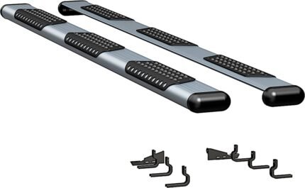 Luverne 583114-570929 Running Boards, Powdercoated Silver, Aluminum, 97.4 in. Bed, Extended Cab Pickup, O-Mega II 6 in. Series