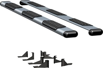 Luverne 583114-571346 Running Boards, Powdercoated Silver, Aluminum, 114 in. Length, 155.0 in. Wheelbase, For Long Models, O-Mega II 6 in. Series