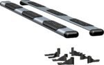 Luverne 583114-571439 Running Boards, Powdercoated Silver, Aluminum, 76.3 in. Bed, Extended Crew Cab Pickup, O-Mega II 6 in. Series