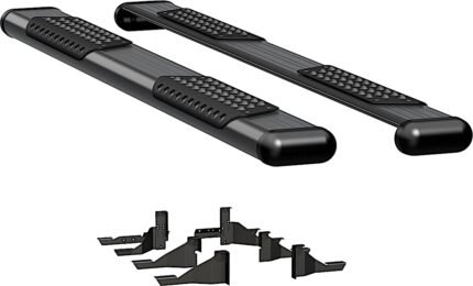 Luverne 584078-570939 Running Boards, Powdercoated Textured Black, Aluminum, 76.3 in. Bed, Standard Cab Pickup, O-Mega II 6 in. Series