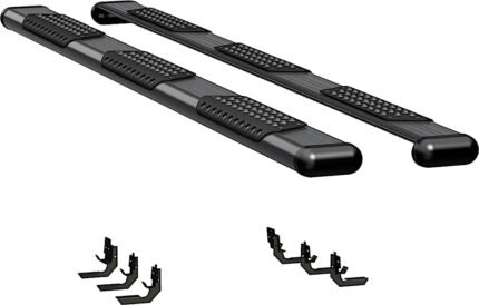 Luverne 584098-571632 O-Mega II 6 in. Series Running Boards, Powdercoated Textured Black Non-Powered Aluminum Set of 2