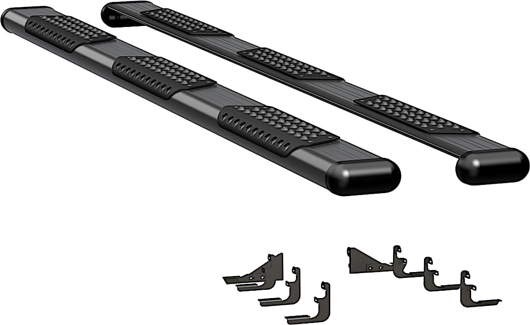 luv584114571529_1.jpg Luverne 584114-571529 Running Boards, Powdercoated Textured Black, Aluminum, 97.6 in. Bed, Extended Cab Pickup, O-Mega II 6 in. Series - Image 1