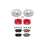 Powerstop 2-Wheel Set Power Stop&reg; KC091B Front Z23 Daily Carbon-Fiber Ceramic Brake Pad, Drilled & Slotted Rotor and Caliper Kit - Image 4