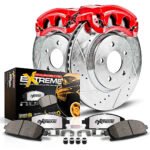 Powerstop 2-Wheel Set Power Stop&reg; KC1132-36 Front Z36 Z36 Truck Carbon-Fiber Ceramic Brake Pad, Drilled & Slotted Rotor + Calipers