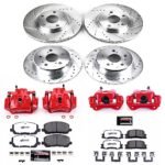 Powerstop KC1140A-36 Front and Rear Brake Disc and Caliper Kit, Cross-drilled and Slotted 5 Lugs 287 mm Red Powdercoat Caliper, Carbon Fiber Ceramic, AWD, Z36 Extreme Truck And Tow - Image 2