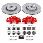 Powerstop KC1444-26 Front Brake Disc and Caliper Kit, Cross-drilled and Slotted 5 Lugs 355 mm Red Powdercoat Caliper, Carbon Fiber Ceramic, Z26 Street Warrior Carbon-Fiber Ceramic Series - Image 5