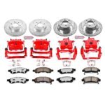 Powerstop 4-Wheel Set Power Stop&reg; KC1454-36 Front and Rear Z36 Z36 Truck Carbon-Fiber Ceramic Brake Pad, Drilled & Slotted Rotor + Calipers - Image 2