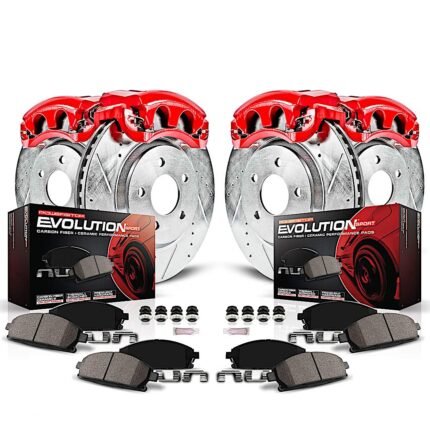 Powerstop 4-Wheel Set Power Stop&reg; KC1589 Front and Rear Z23 Daily Carbon-Fiber Ceramic Brake Pad, Drilled & Slotted Rotor and Caliper Kit