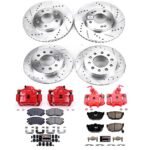 Powerstop 4-Wheel Set Power Stop&reg; KC166 Front and Rear Z23 Daily Carbon-Fiber Ceramic Brake Pad, Drilled & Slotted Rotor and Caliper Kit - Image 4