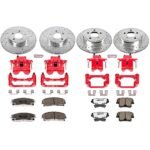Powerstop KC1715-26 4-Wheel Set Front and Rear Brake Disc and Caliper Kit, Red Powdercoat Caliper, Carbon Fiber Ceramic, 5 Lugs, Z26 Street Warrior Carbon-Fiber Ceramic Series - Image 5
