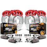 Powerstop 4-Wheel Set Power Stop&reg; KC1868-36 Front and Rear Z36 Z36 Truck Carbon-Fiber Ceramic Brake Pad, Drilled & Slotted Rotor + Calipers