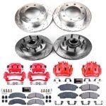 Powerstop 4-Wheel Set Power Stop&reg; KC1892A Front and Rear Z23 Daily Carbon-Fiber Ceramic Brake Pad, Drilled & Slotted Rotor and Caliper Kit - Image 4