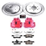 Powerstop 2-Wheel Set Power Stop&reg; KC1935-36 Rear Z36 Z36 Truck Carbon-Fiber Ceramic Brake Pad, Drilled & Slotted Rotor + Calipers - Image 2