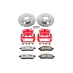 Powerstop 2-Wheel Set Power Stop&reg; KC1943-36 Front Z36 Z36 Truck Carbon-Fiber Ceramic Brake Pad, Drilled & Slotted Rotor + Calipers - Image 2