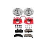 Powerstop 2-Wheel Set Power Stop&reg; KC1990 Front Z23 Daily Carbon-Fiber Ceramic Brake Pad, Drilled & Slotted Rotor and Caliper Kit