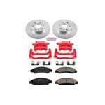 Powerstop 2-Wheel Set Power Stop&reg; KC2067 Front Z23 Daily Carbon-Fiber Ceramic Brake Pad, Drilled & Slotted Rotor and Caliper Kit